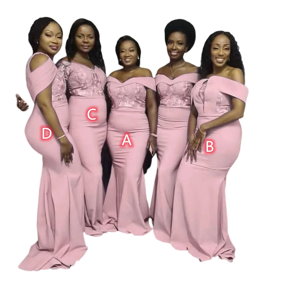 

African Lace Bridesmaid Dresses 2023 Robe Marriage Embroidery Plus Size Wedding Designer Maid Of Honor Dress