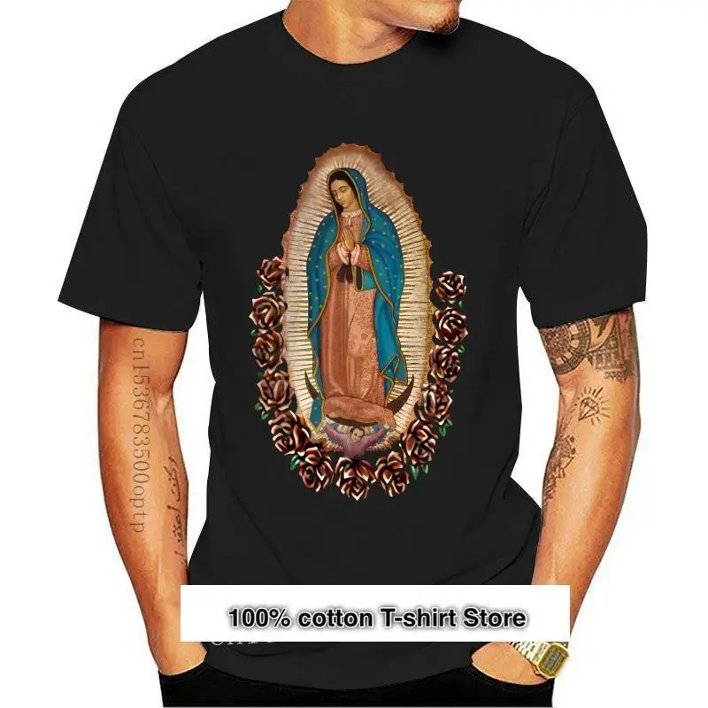 

Camisetas a la moda para hombre, camisa с графическим религиозным принтом, вирген Мария, вирген Гуадалупе, 2021, 2017