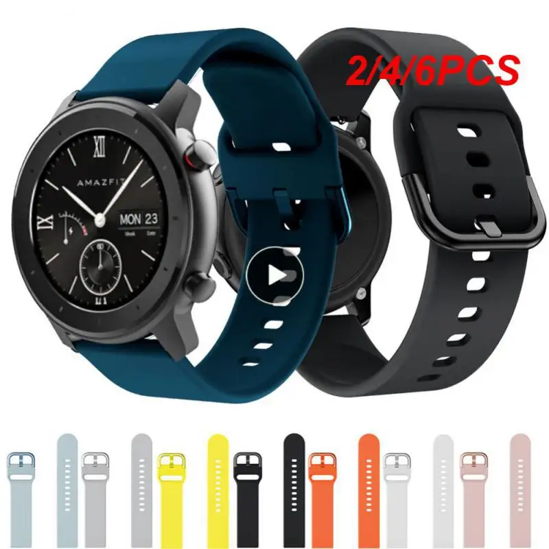 

2/4/6PCS Soft Silicone Strap 20mm Smart Accessories Watch Band Breathable Replaceable Strap For Amazfit For Amazfit Gts 3