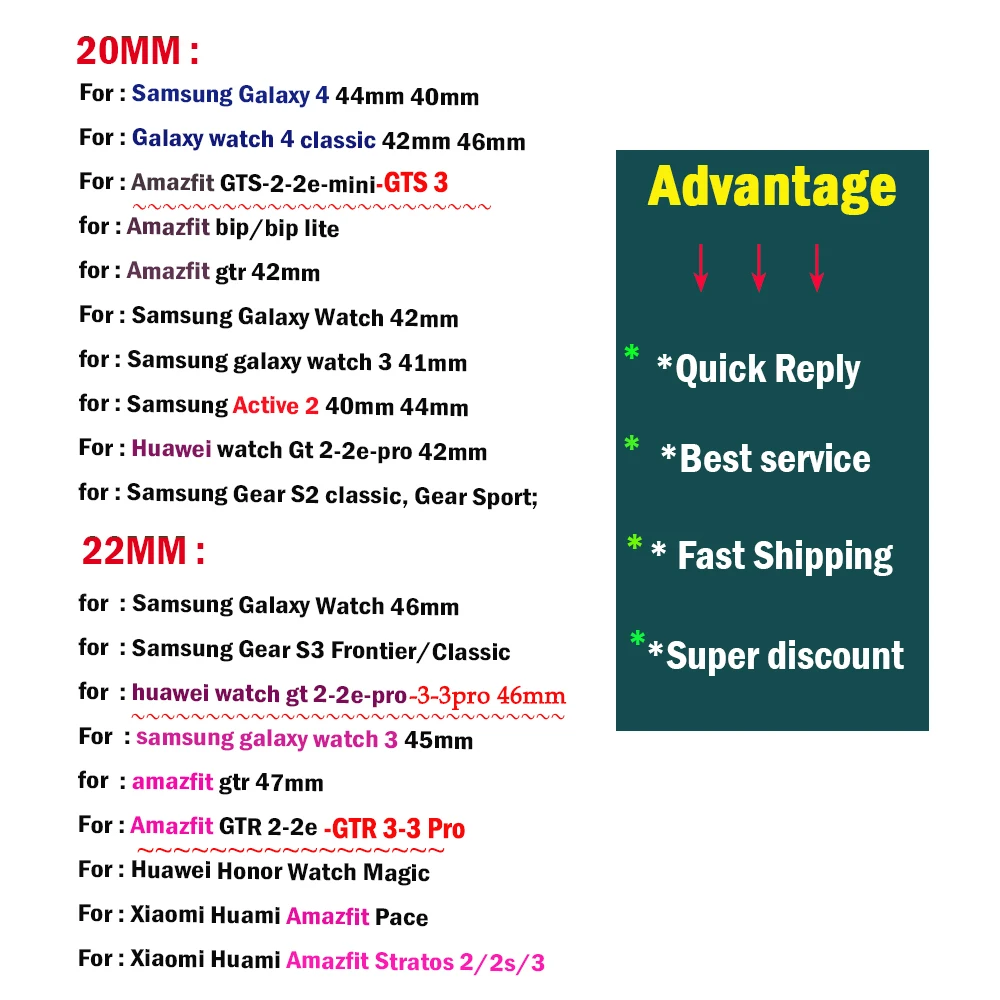 Ремешок силиконовый для Samsung Galaxy watch 3/4 46 мм/Active 2 42 мм/Huawei GT GT2 3 Morandi correa Amazfit Bip 22 мм 20