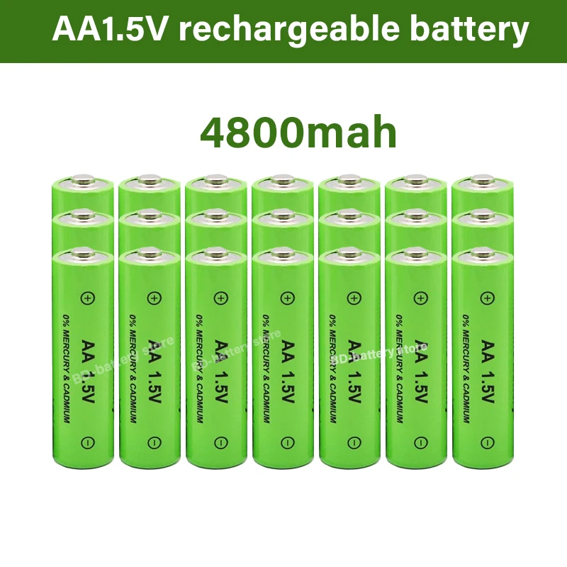 

NEW AA battery 4800 mAh Rechargeable battery NI-MH 1.5 V battery for Clocks, mice, computers, toys etc.