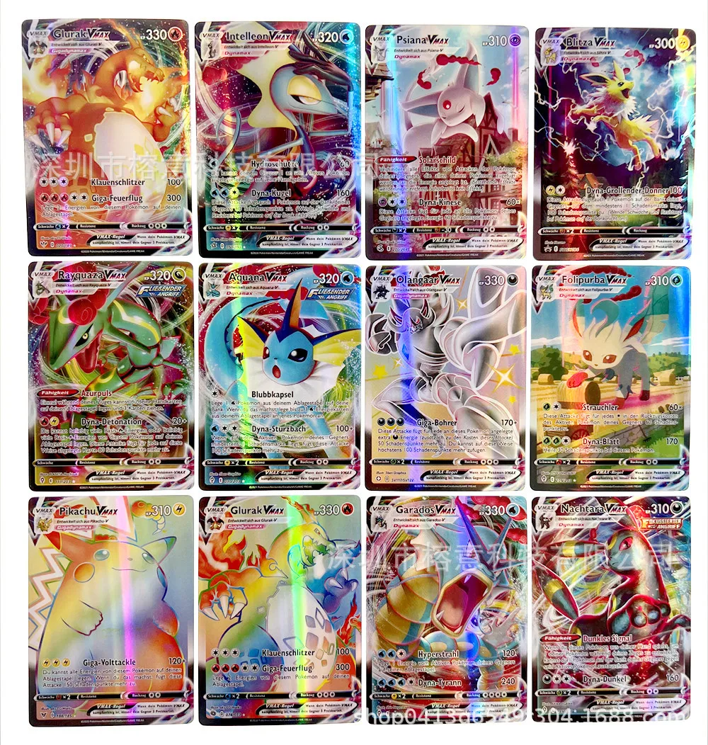 

Pokemon Card Anime Figure Pikachu Charizard Raichu Solgaleo Espeon GX Vstar Vmax V German War Cards Children's Toy Birthday Gift