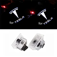 for tesla model 3xs welcome car light modified lights door lamp laser projection aluminum and plastic parts 12v 5w 0 5a