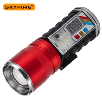 skyfire rechargeable high lumen atmosphere light durable super bright 4 color zoomable flashlight outdoor camping fishing sf 459
