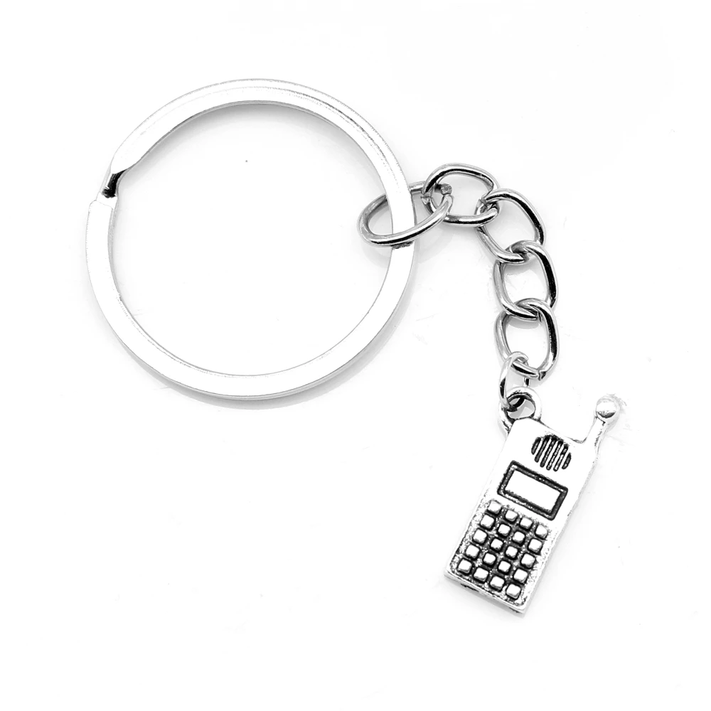 

1pcs Antique Silver Color 10x20mm Cell Phone Keychain Handmade Jewerly Diy