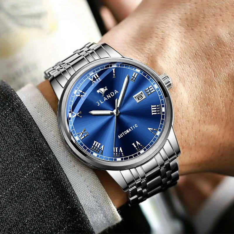 

2023 Модные Военные часы, механические часы из нержавеющей стали для мужчин, классические спортивные наручные часы с календарем, мужские часы