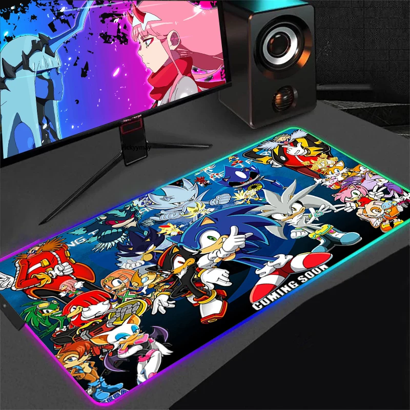 

Sonics Back Light Led Mousepad Mouse Pad Gaming Desk Accessories Cheap Pc Gamer Cabinet Deskmat Backlight Big Mousepepad Mat Xxl