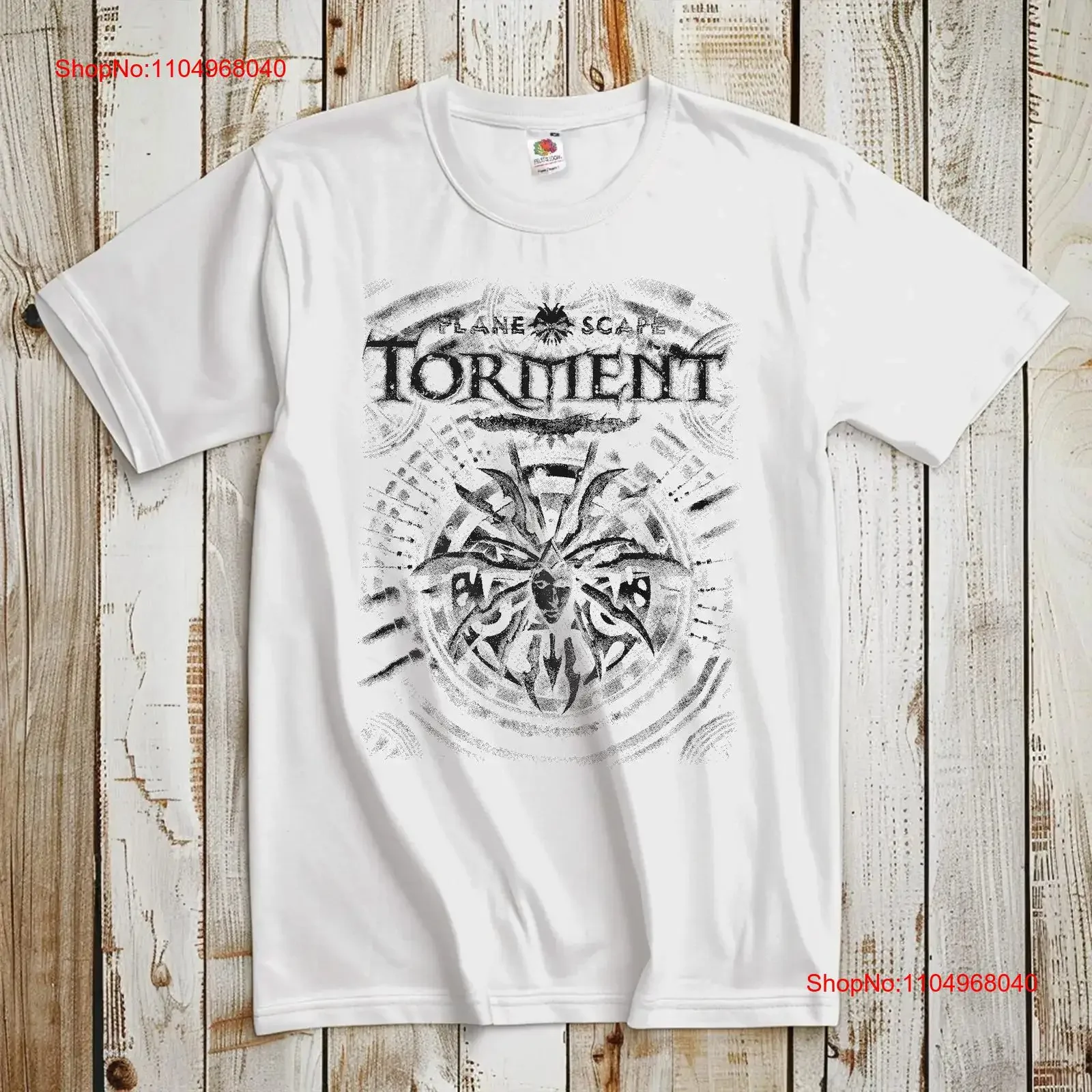 Фото Футболка Planescape Torment V4 Classic Video Game T Shirt в стиле ретро для геймеров, черно-белая, размеры S-5XL, винтажная, с эффектом потертости, удобная №1