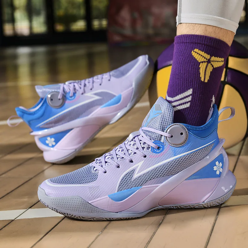 2022 New Trend Purple High Quality Men's Basketball Shoes Platform Cushion Womens Trainers Unisex Luxury High-top Mens Sneakers