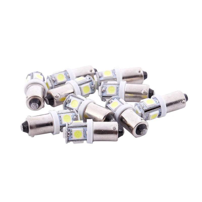 

10 X White BA9S T4W 5 LED SMD 5050 Car Indicator Light Interior Bulb Lamp