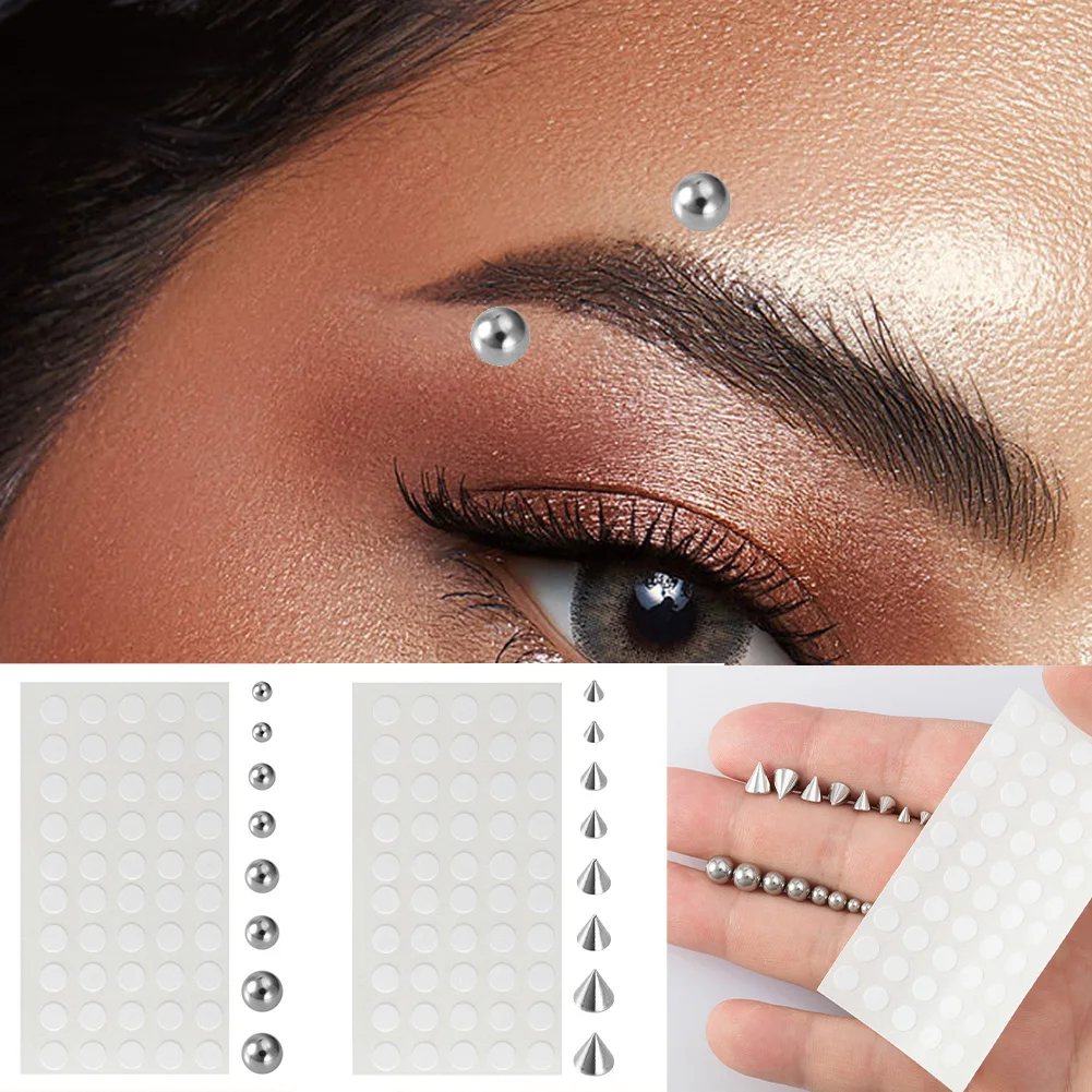 Sticker Fake Belly Eyebrow Lip Piercing Stud Non Piercied Earring Stud Set New Fake Nose Ring Piercing Jewelry Anchor Top