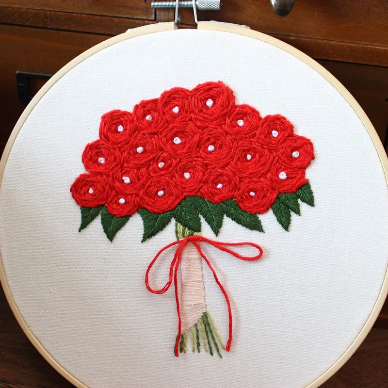 

Riot Flowers Embroidery Kit DIY Needlework Houseplant Pattern Needlecraft for Beginner Cross Stitch Artcraft Tools(Without Hoop)