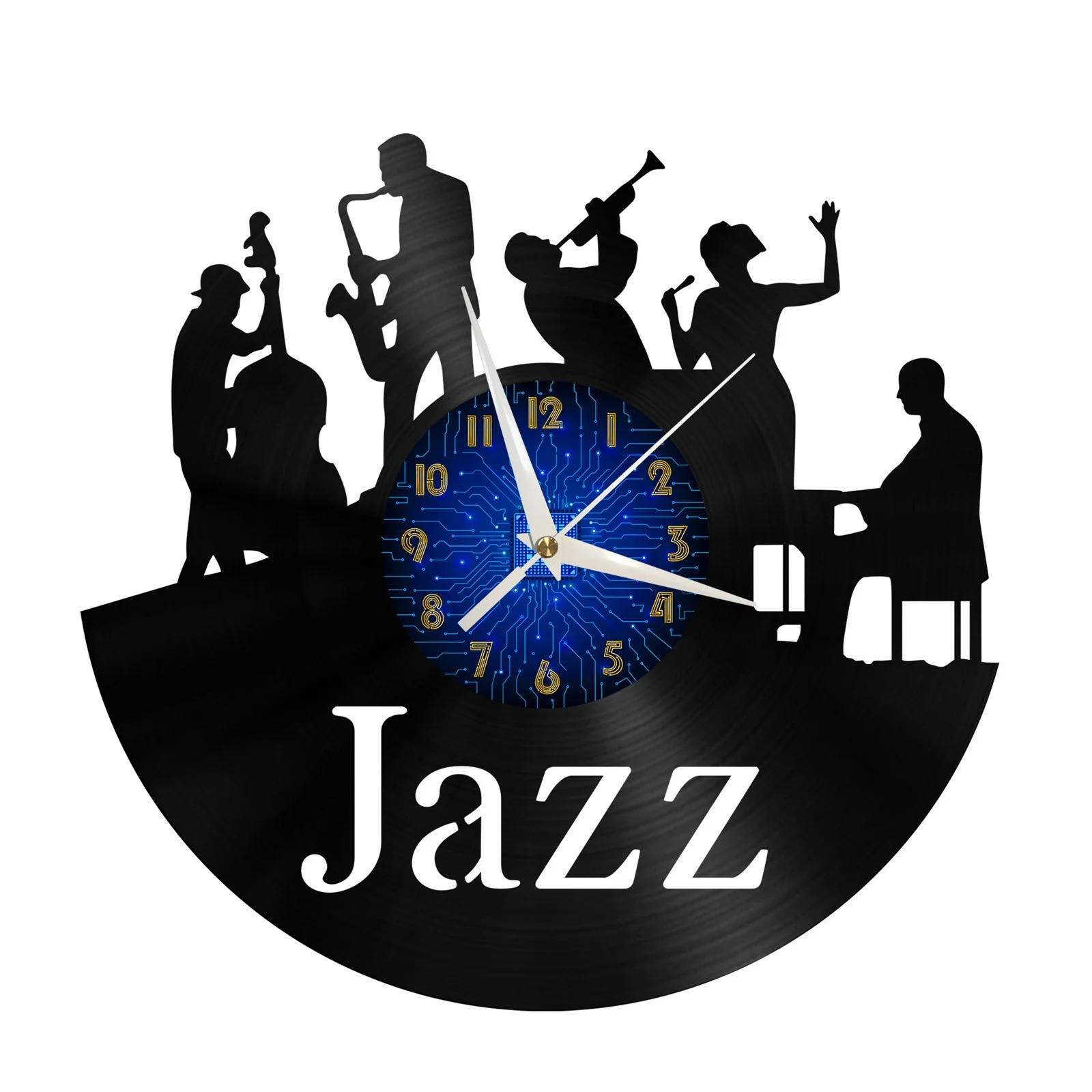 

Jazz band Vinyl Record Wall Clock for Kitchen Wall Decor Wall Art