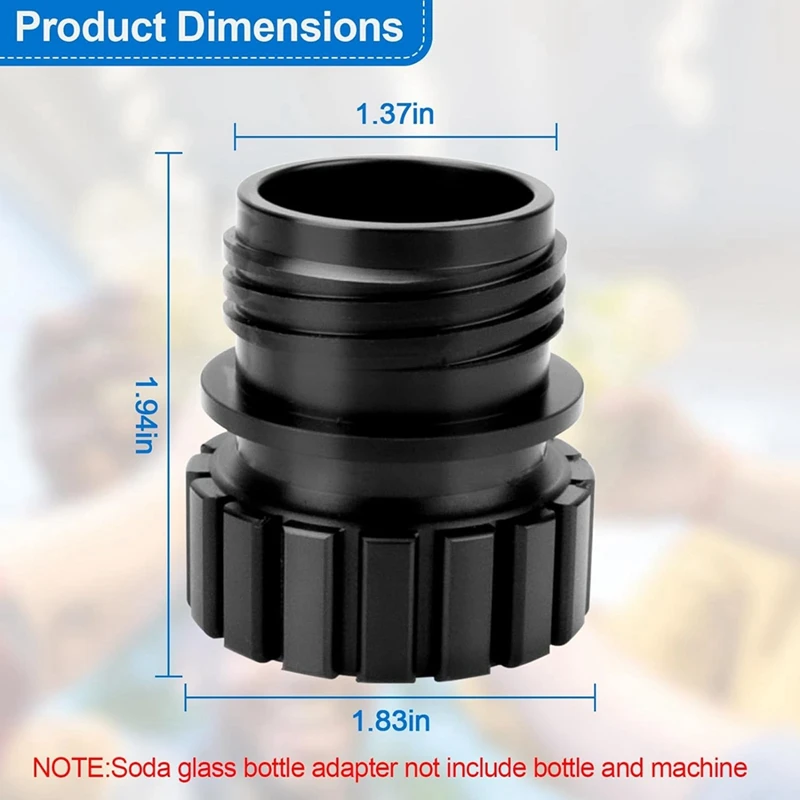 Soda Bottle Adapter Stream Machine Crystal Glass 0.7L Quick Connect Durable