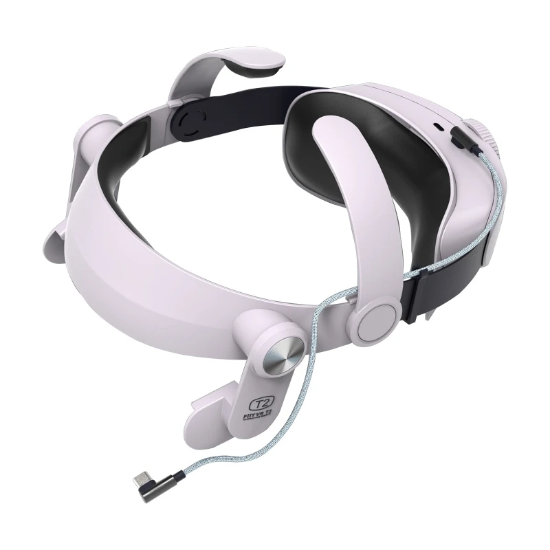

M2EC Rechargeable Head Strap Compatible with Quest 2, Replacement VR Headset Head Band Belt Reduce Face Pressure