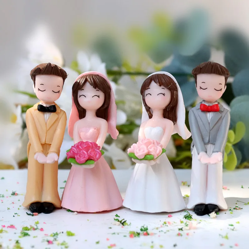 

4Pcs/set Figurine Anime Trending Products Bride and Groom Doll Model Toys Cheap Items with Free Shipping Kawaii Action Figures