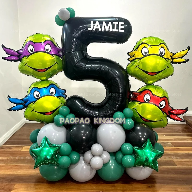 Teenage Mutant Ninja Turtles Balloon Bouquet Tmnt Balloons Kids Birthday Party Decoration Baby Shower Decor Supplies Toys