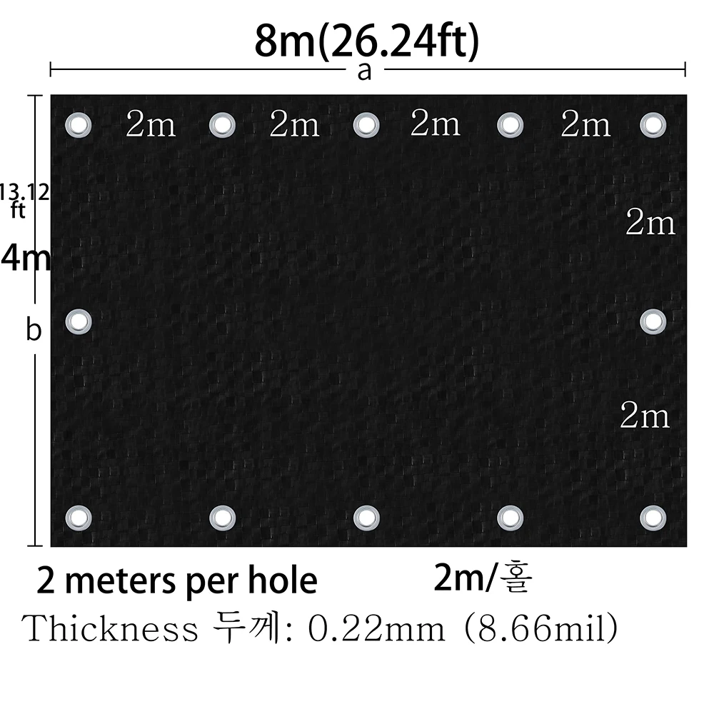 Водонепроницаемый тент ПЭ черный 3x5 4x4 5*5 6 8 м * 10 12 15 20