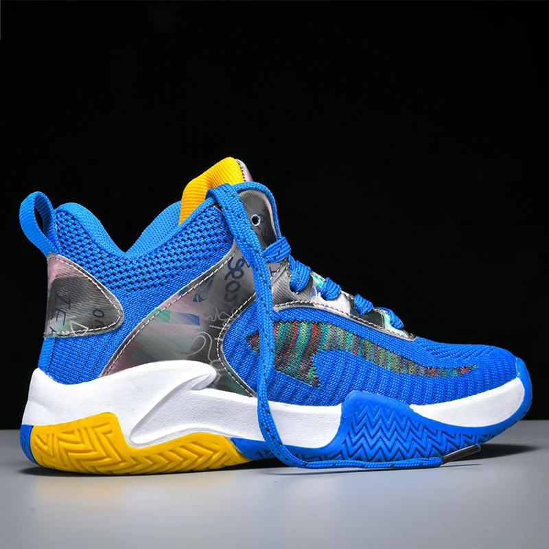 

2022 Spring New Kids Sneakers Breathable Wear-Resisting Basketball Shoes Comfortable Boys Shoes Shock-Absorbant Training Sneaker