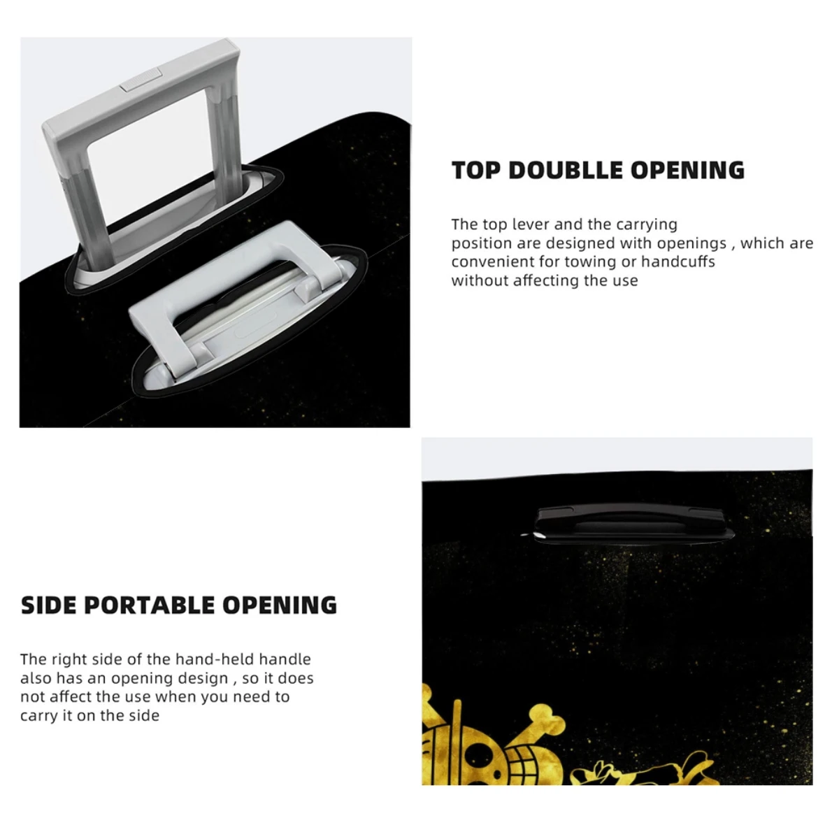 Luggage Covers Anime Print High Elastic Fabric Protects Luggage From Dust And Scratches 18-32in Suitcase Cover Travel Accessory