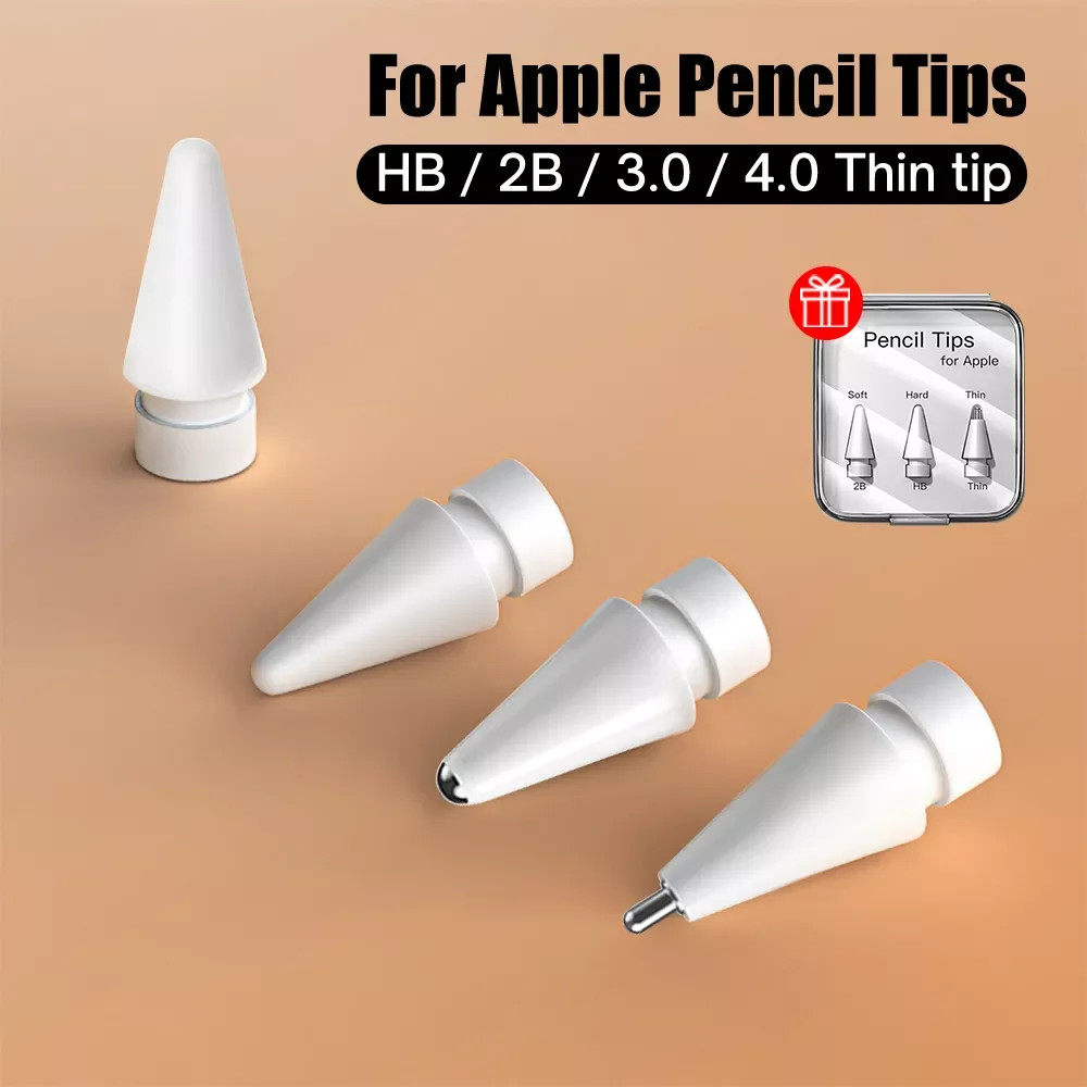 

Pencil Tips For Apple Pencil 1st 2nd Generation Replacement Tip 2H 2B 3.0 4.0 Soft and Hard Double-Layered iPad Stylus Nib