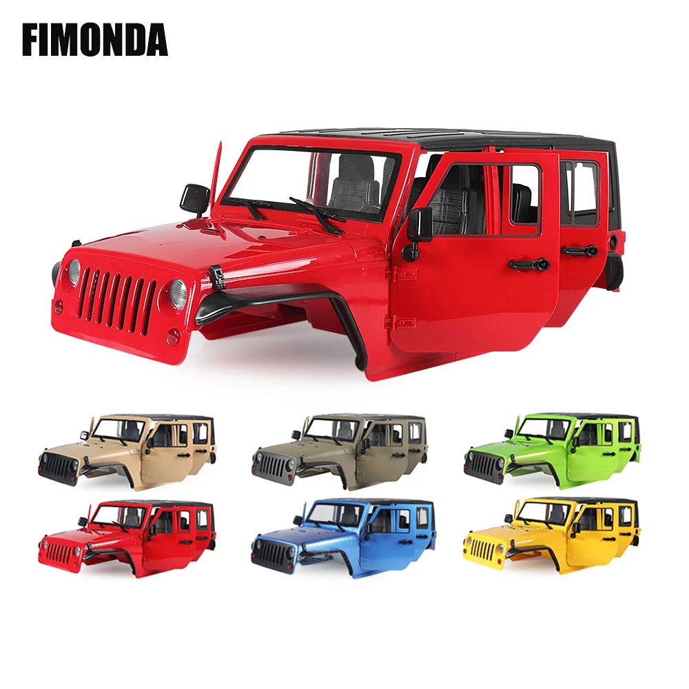 1/10 Jeep Wrangler JK Rubicon 4-дверный Жесткий Корпус Корпуса комплект 313 мм Колесная база для радиоуправляемого гусеничного автомобиля Axial SCX10 90046 90047 RGT EX86100