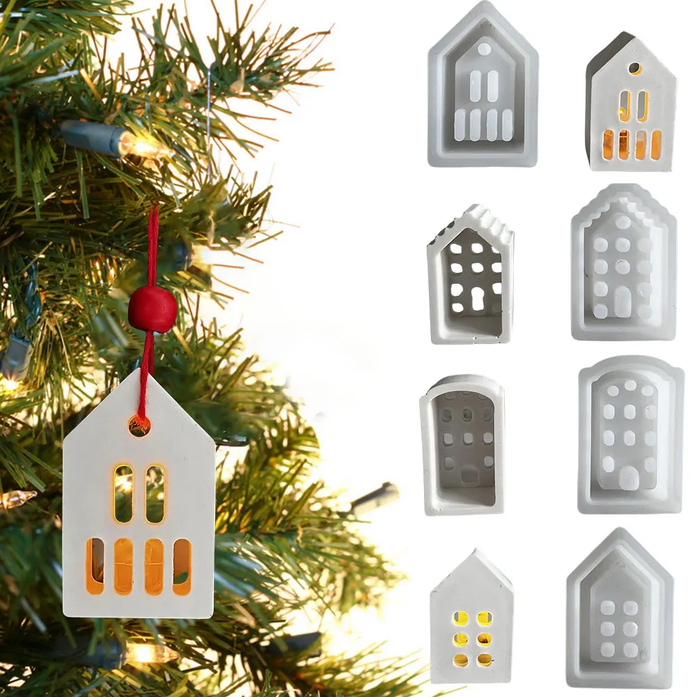 4 шт. полый оконный дом подсвечник силиконовая форма держатель для чайных свечей