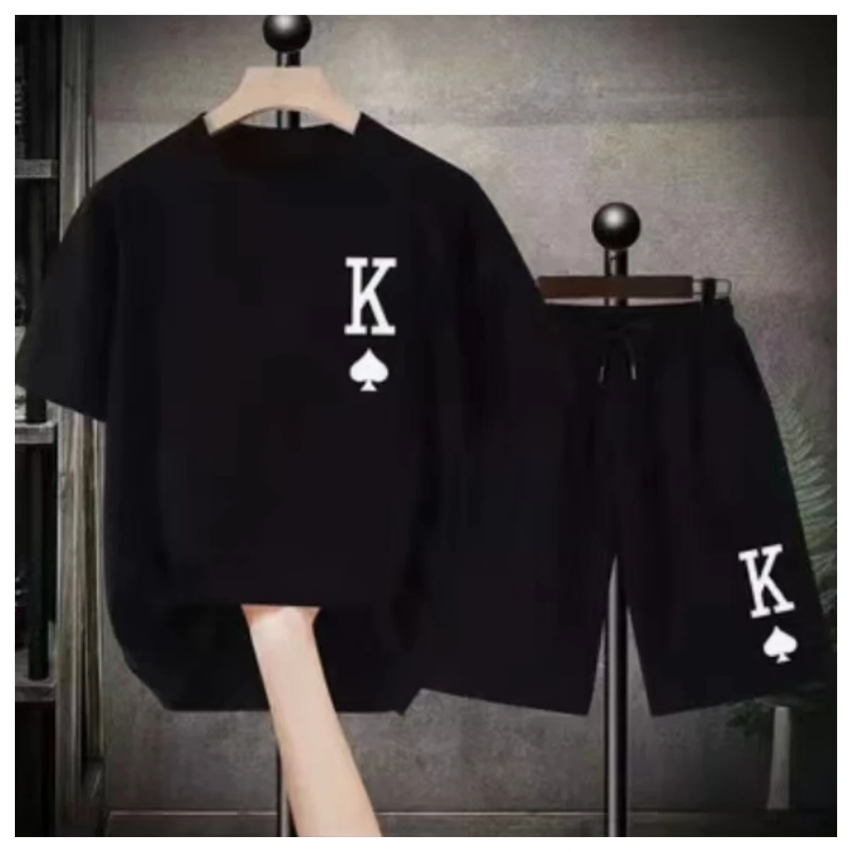 

Мужские хлопковые Роскошные брендовые бриджи, летние мужские шорты, костюмы для отдыха, футболки, топы, модная спортивная одежда, большой размер, уличная одежда из 2 предметов