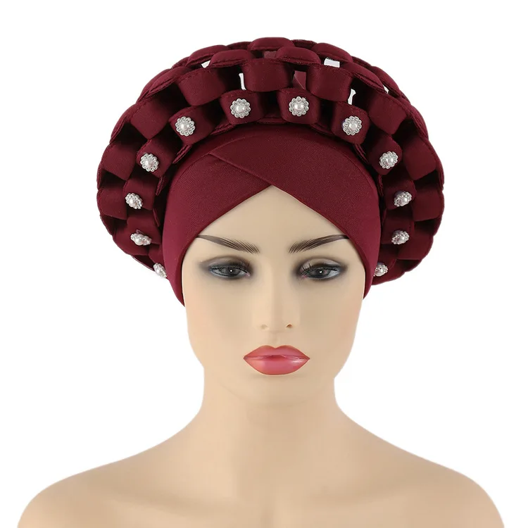 

CSBL 2022 Cap Bonnet New Muslim Hat Wedding Party Adjustable Space Layer Autogele African Hat African Hat Arab Wrap Muslim