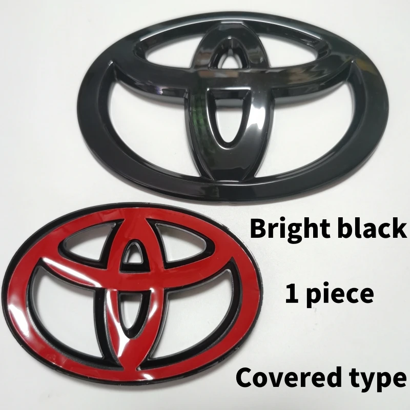 

1 шт., накладка с логотипом Toyota, ярко-черная эмблема, значок для Corolla Camry RAV4 Hilux Yaris, передний и задний бампер, капот, аксессуары для багажника