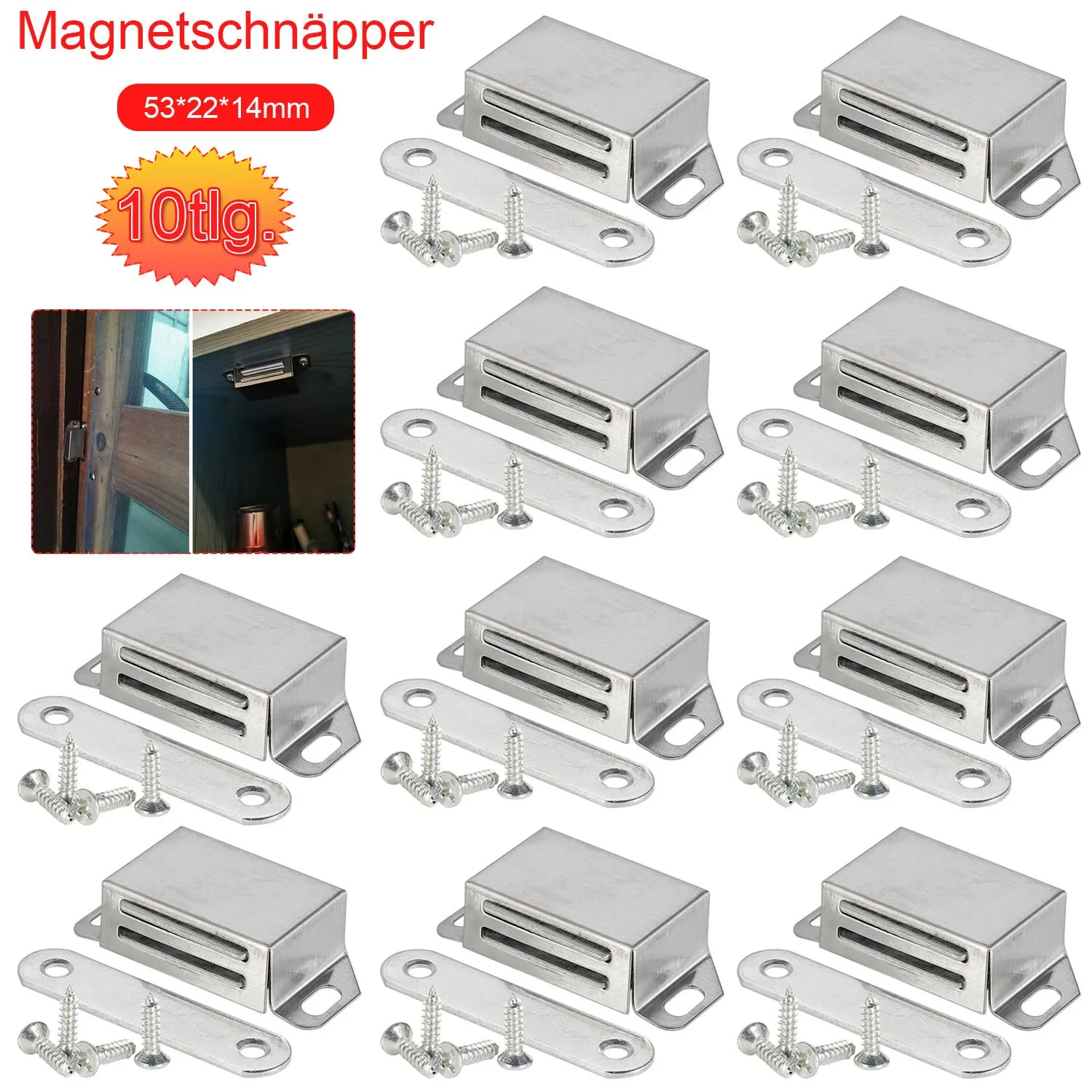 

10pcs Strong Door Magnetic Closer Cabinet Door Catch Latch Magnet Suction Bar Silence Cupboard Wardrobe Furniture Suction Latch