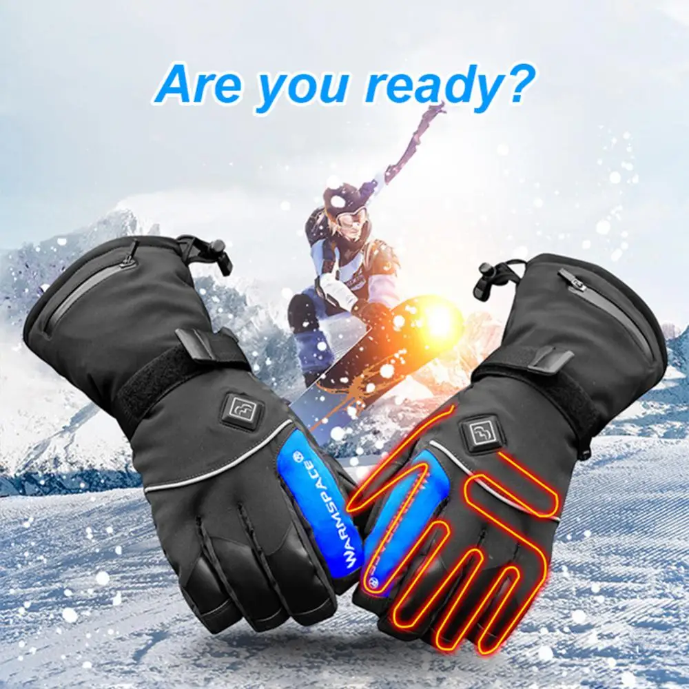 

Electric Heating Gloves Pu Wear-resistant Smart Touch Screen Anti-skid Waterproof Outdoor Mittens Ski Hot Gloves Electric Gloves