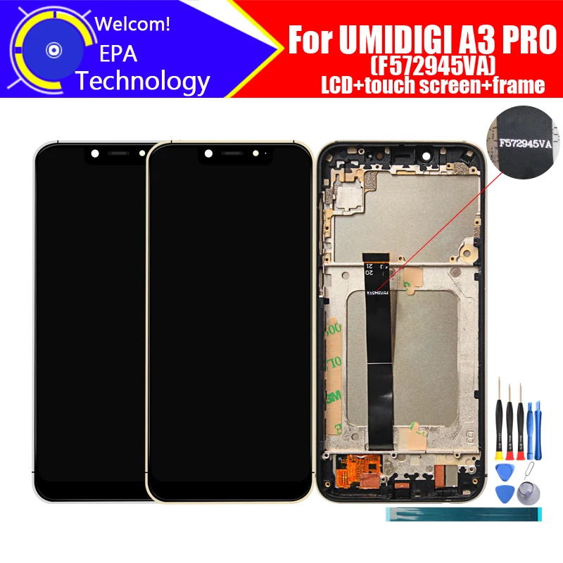 

5,7 дюймовый ЖК-дисплей UMIDIGI A3 PRO + сенсорный экран дигитайзер + рамка в сборе 100% Оригинальный ЖК-дисплей + сенсорный дигитайзер для UMIDIGI A3 PRO