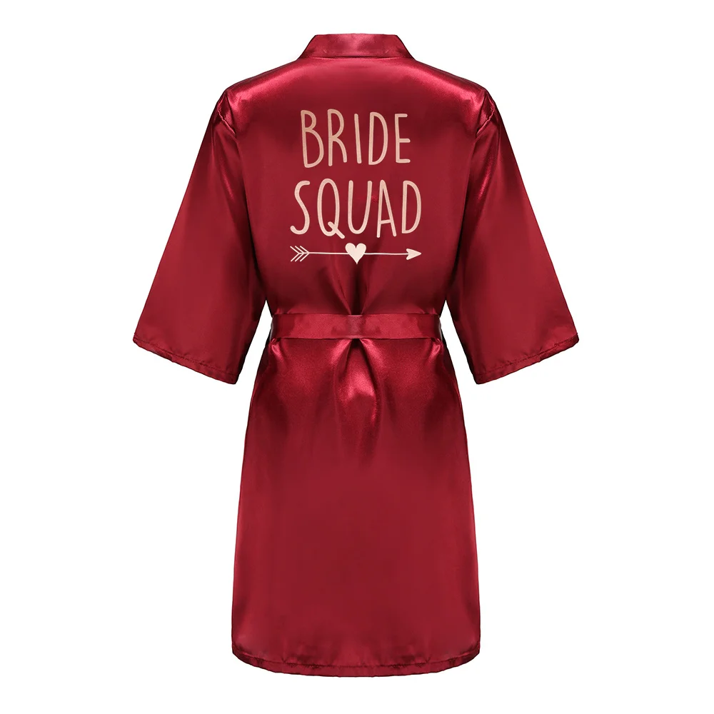 BRIDE SQUAD Women Wedding Satin Dressing Gown Personalized Custom Name Bathobe Bridal Party Robes Bridesmaid Robes gift