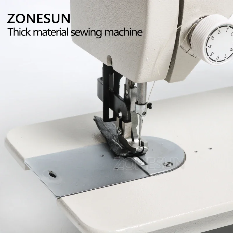 Фото ZONESUN 106-RP-прямая бытовая швейная машина, меховая кожаная одежда, толстый швейный инструмент, инструмент для шитья из плотного материала №2