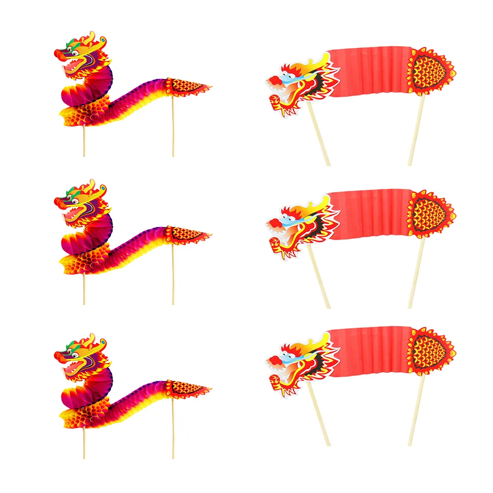 

Dragon Paper Diy Chinese Craft Garland Hanging Kids Supplies Material Handheld Pick Crafts Kit Traditional Manual Festival