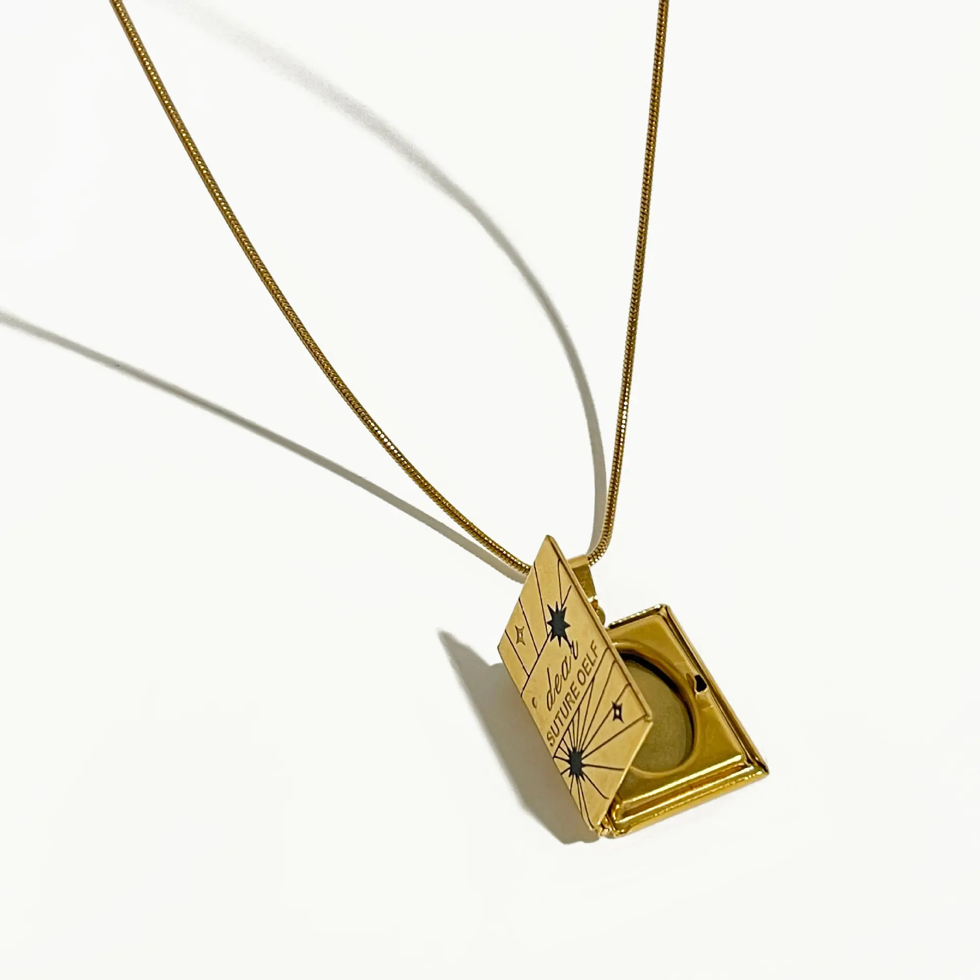 Ожерелье с подвеской в виде книжки из нержавеющей стали для женщин цепочка