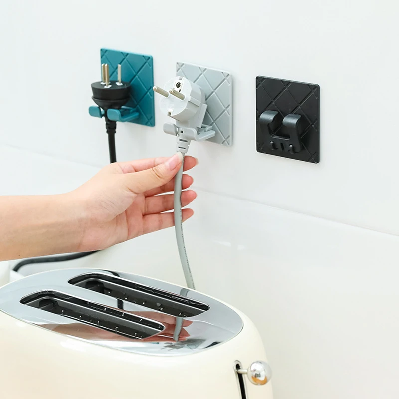 

Plug Wire Socket Holder Hook Plug Cable Organizer For Living Room Study Kitchen Toilet Laundry Room Office Desk Power USB