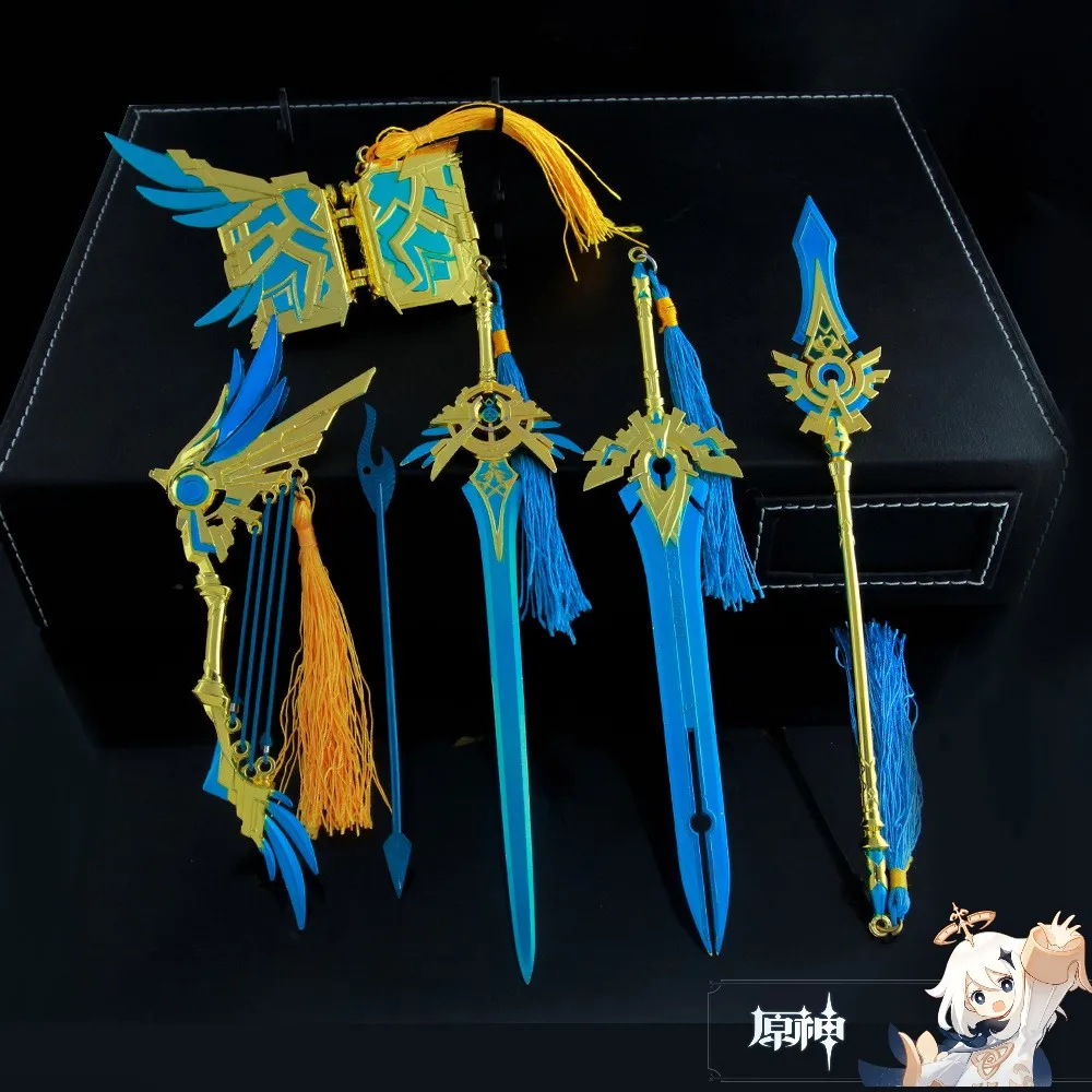 

Genshin Impact Skyward Series Suit Game Peripheral Weapon Model Keychain Keqing Ninja Swords Knife Katana Children Toys for Boy