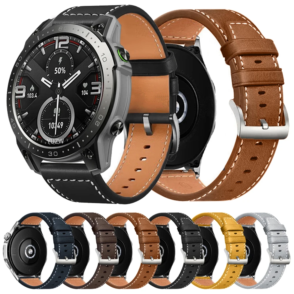 Браслет для часов 22 мм Zeblaze Vibe 7/Pro/stratos 2 3/Btalk/GTS/GTR 3 Pro/Ares Pro кожаный ремешок умных Mi