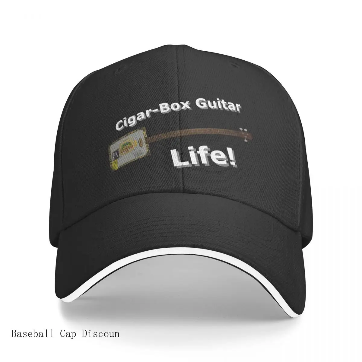 

Best Cigar-Box Guitar Life 1 White Letters Baseball Cap birthday Golf Hat Girl Men's