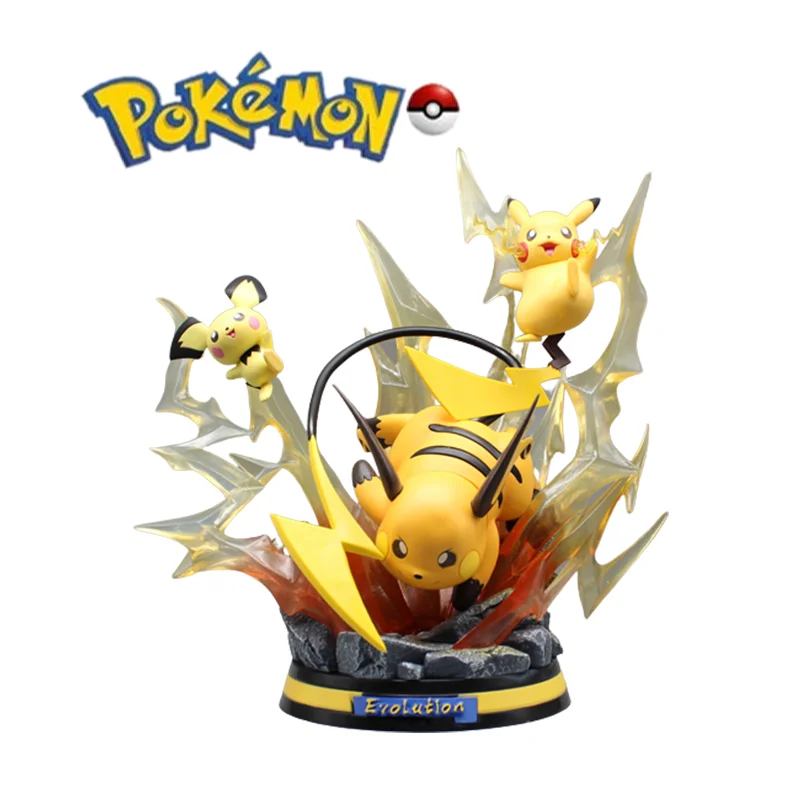 

Аниме Фигурка покемона Пикачу, 44 см, райчу Пичу, эволюционная серия, манга, Статуэтка из ПВХ, Коллекционная модель, игрушка в подарок