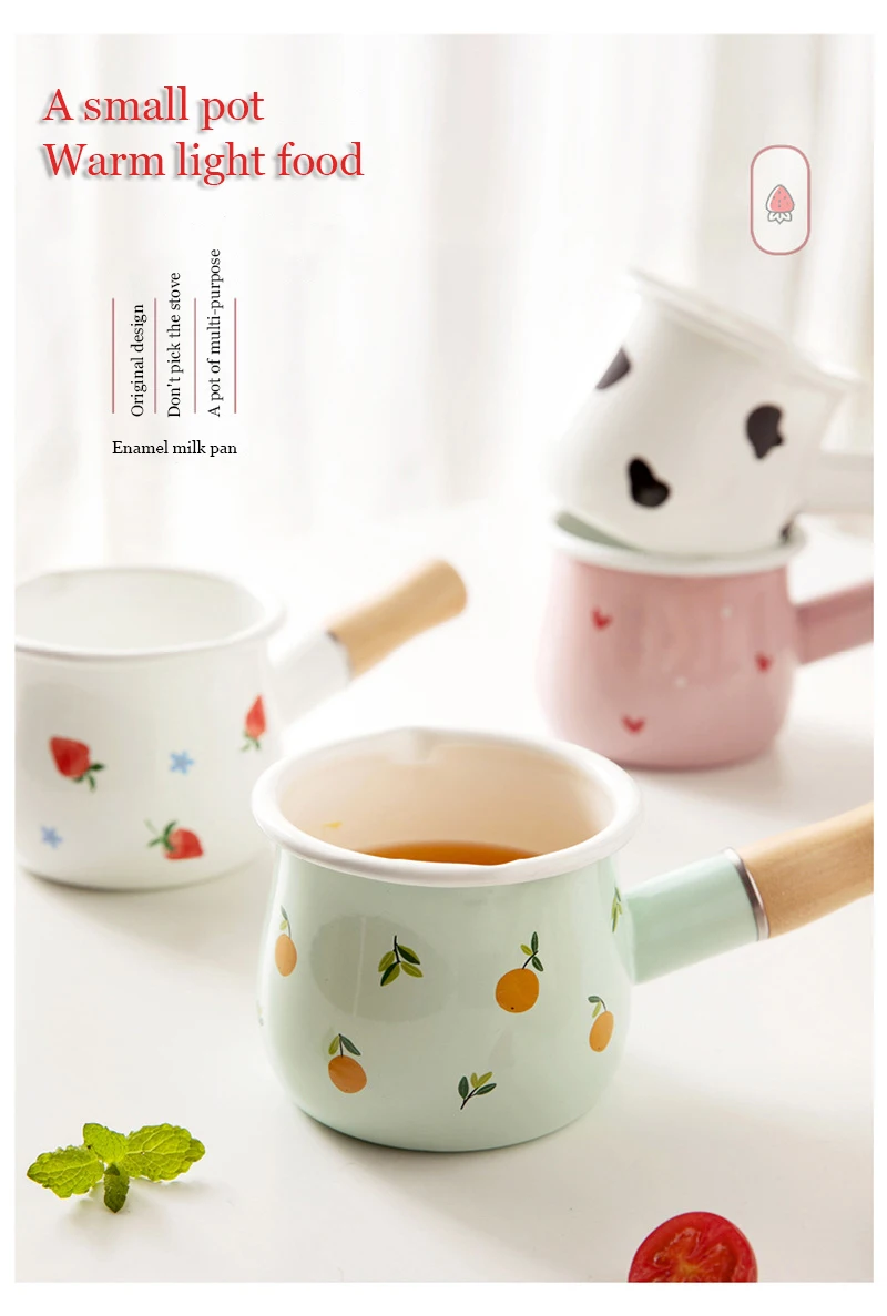 

Оригинальная эмалированная маленькая кастрюля yinзам для домохозяйки с антипригарным покрытием детская пищевая добавка Бытовая детская ми...