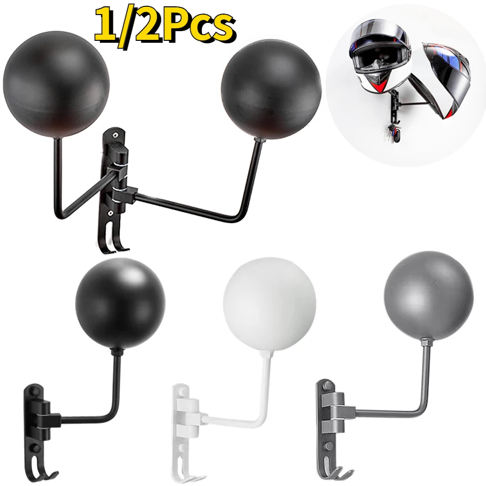 Aluminum Helmet Stand Hat Holder Wall Mounted Hook for Coats Hats Key Motorcycle Helmet Holder Hook Jacket Hat Rack Hanger