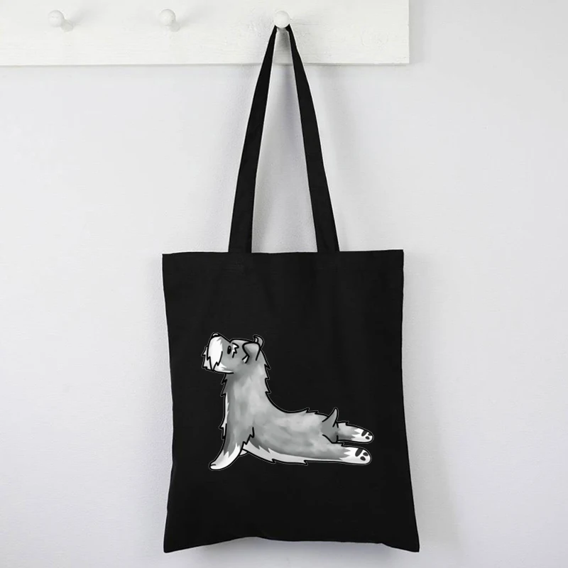 

Funny Dog Yoga Shopping Bag Animal Prints Purses Shopping Bags for Boutique Custom Bag Print Canvas Tote Bag M