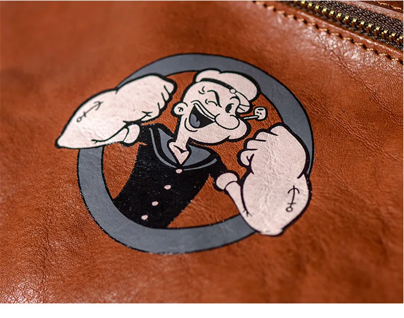 Simple casual high quality real leather men daily sports cartoon chest bag fashion hot sale designer cowhide messenger Waist bag