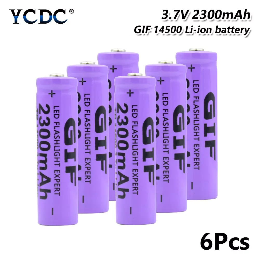 

2023NEW 14500 Lithium Battery Rechargeable Li-Ion Battery 14500 Cell 2300mah for Led Flashlight Toys Clock Camera Remote Control
