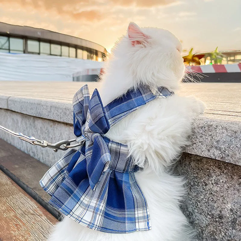 

MDB HOME New Cat JK Skirt Hand Holding Rope Cat Outing Vest Hand Holding Rope Cat Rope Medium and Small Dogs