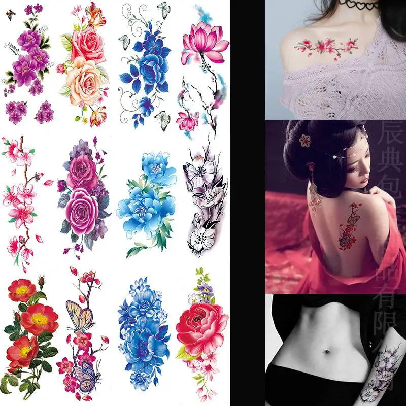 

Наклейки-татуировки с цветами, 2 шт.