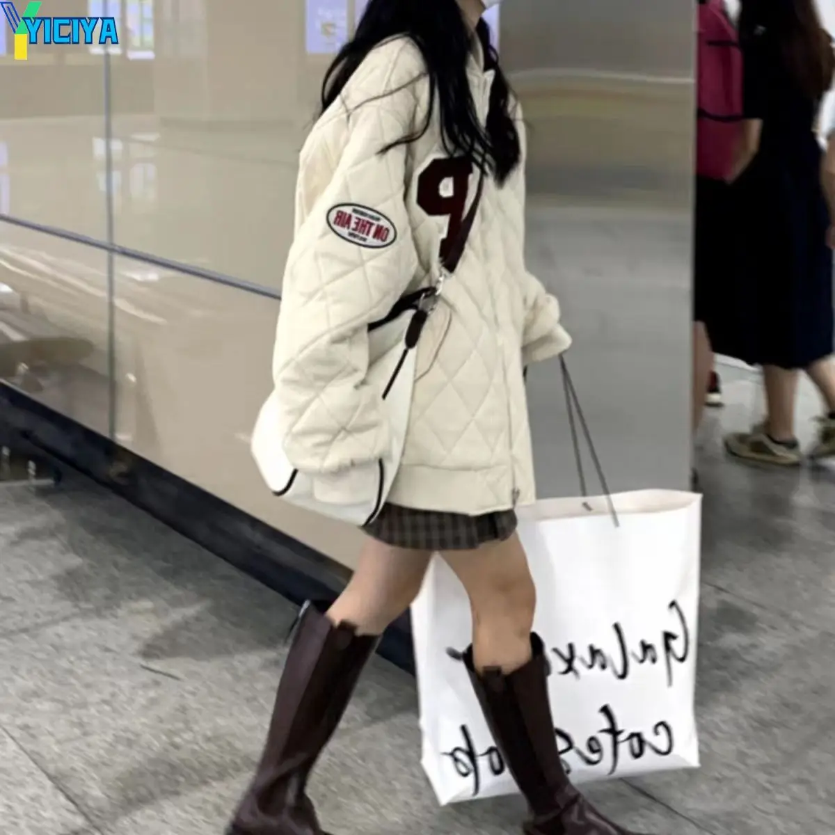 YICIYA Winter Parkas 2023 Woman New Fashion Letter Baseball Uniform Clothes Women Couple Retro Street Harajuku Loose Y2K Jackets